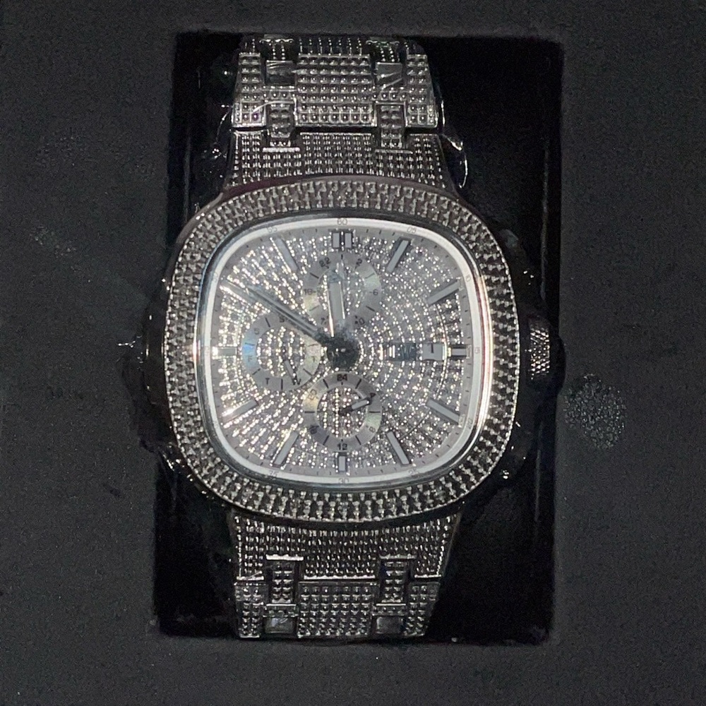 JBW Silver Watch with Diamond Accents